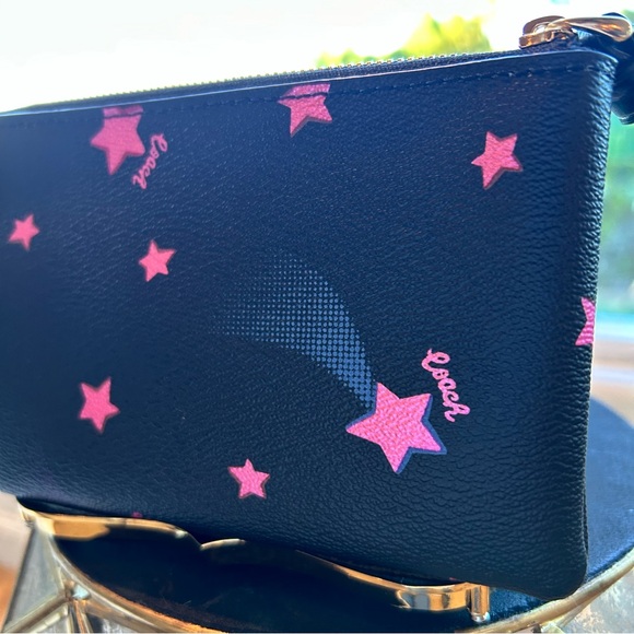 Coach Corner Zip Wristlet, Disco Star /Shooting Star Print ⭐️Verified Authentic - Picture 7 of 12
